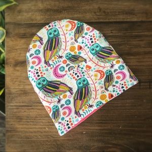 Sadie|CO Handmade Boho Owl Print Slouchy Beanie